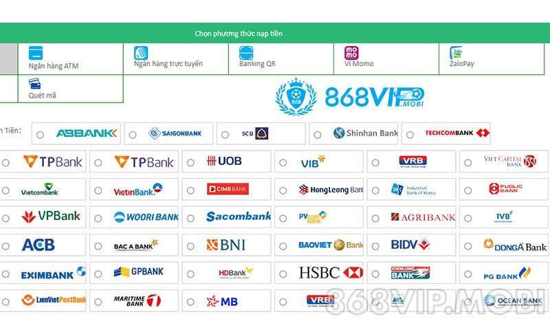 Giới thiệu những cách nạp tiền tại 868VIP Giới thiệu những cách nạp tiền tại 868VIP