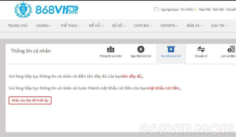 Hướng dẫn cách rút tiền tại 868VIP trực tuyến Hướng dẫn cách rút tiền tại 868VIP trực tuyến